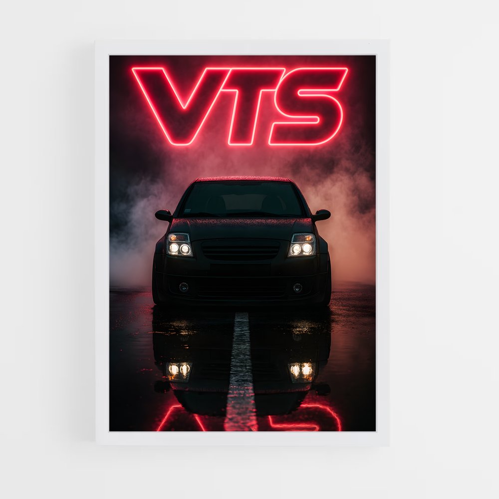 Poster Neon Parking – affiche Citroën (vue 3)